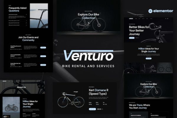 Venturo – Bike Rental and Services Elementor Template Kit