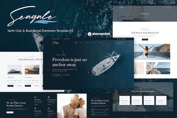 Seagale – Yacht Club & Boat Rental Elementor Template Kit