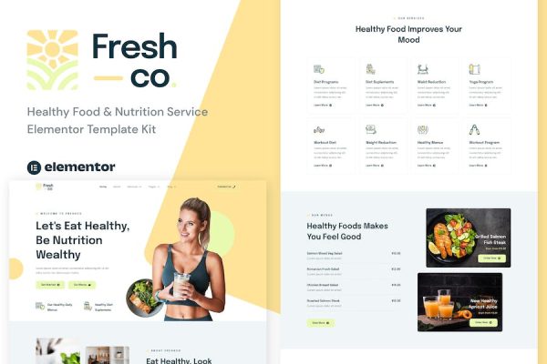 Freshco – Healthy Food & Nutrition Service Elementor Template Kit
