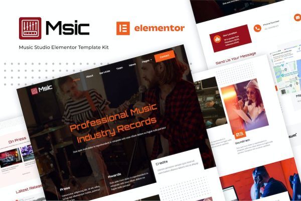 Msic – Music Studio Elementor Template Kit