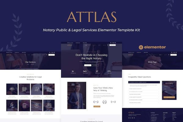 Attlas – Notary Public & Legal Services Elementor Template Kit