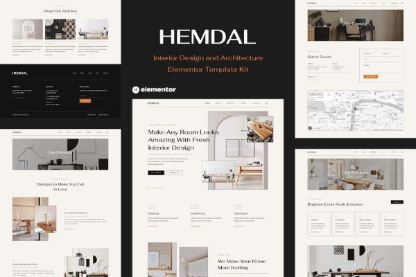 Hemdal – Interior Design & Architecture Elementor Template Kit