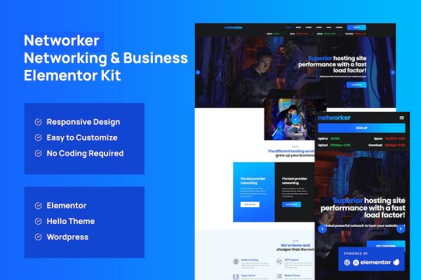 Networker – Business Services & Hosting Services Elementor Template Kit