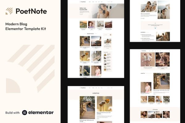 PoetNote – Modern Blog Elementor Pro Template Kit