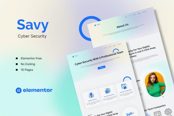 Savy – Cyber Security Elementor Template Kit
