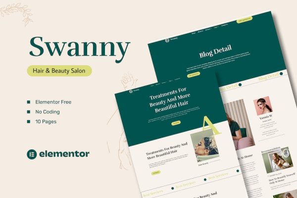 Swanny – Hair & Beauty Salon Elementor Template Kit