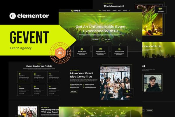 Gevent – Event Agency Elementor Template Kit