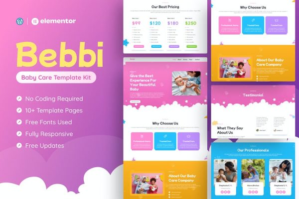 Bebbi – Creative Baby Care Elementor Pro Template Kit