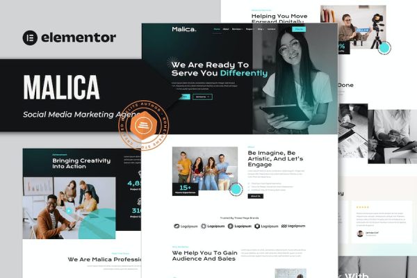 Malica – Social Media Marketing Agency Elementor Template Kit