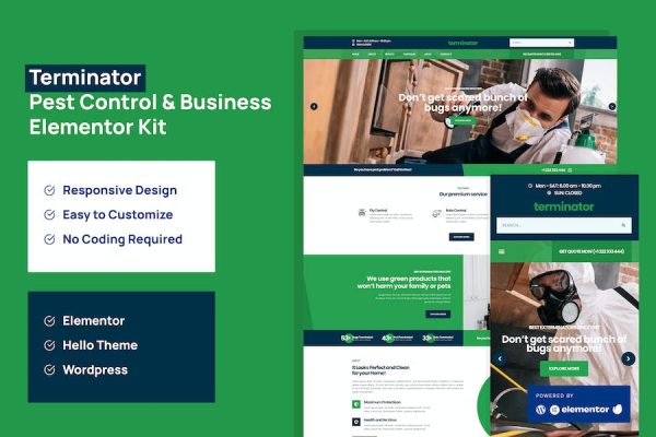 Terminator – Business & Pest Control Elementor Pro Template Kit
