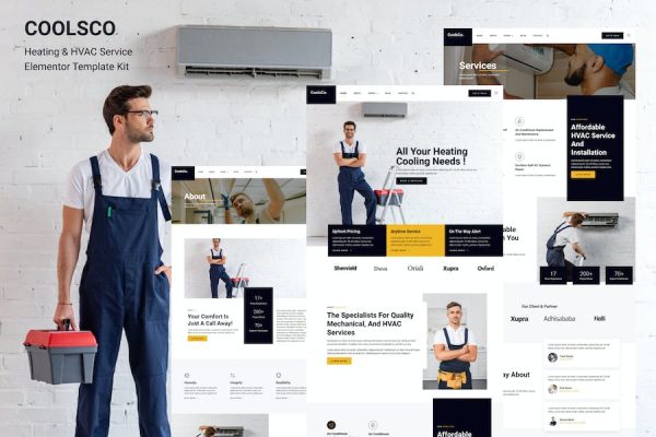 Coolsco – Air Conditioning Heating & HVAC Elementor Pro Template Kit