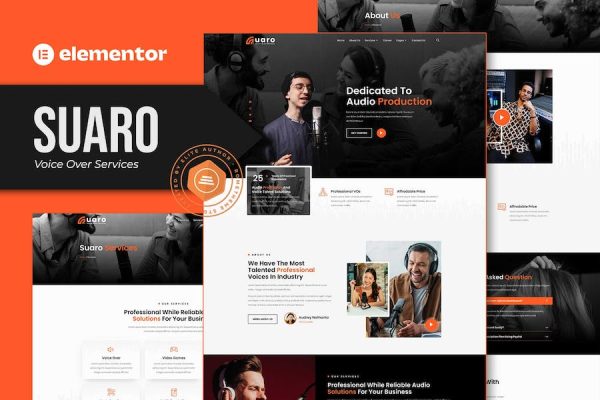 Suaro – Voice Over Services Elementor Template Kit