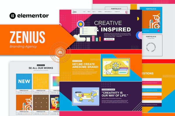 Zenius – Colorful Branding Agency Elementor Template Kit