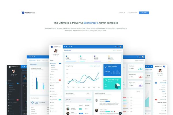 Admin Press – The Ultimate Bootstrap 4 Dashboard Powerful Bootstrap 4 Admin Template