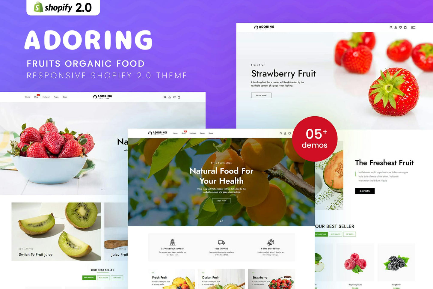 Adoring - Fruits Organic Food Shopify 2.0 Theme Fruits Organic Food Responsive Shopify 2.0 Theme