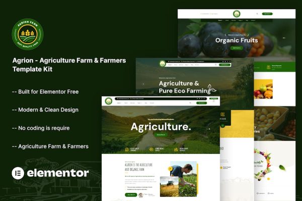 Agrion – Agriculture Farm & Farmers Template Kit