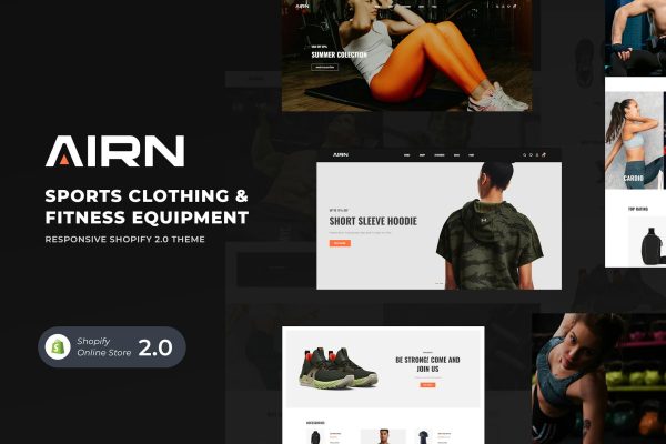 AIRN - Sports Clothing & Fitness Equipment Shopify Sports Clothing & Fitness Equipment Shopify 2.0 Theme