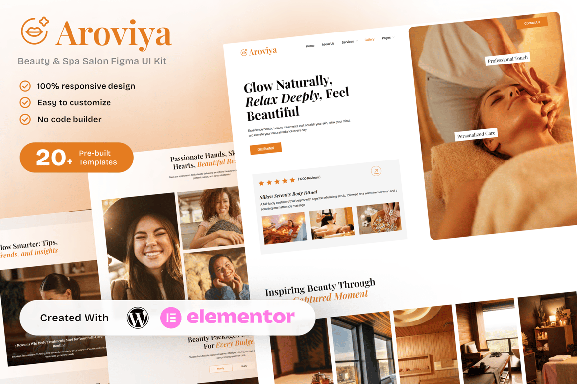 Aroviya – Beauty & Spa Salon Elementor Template Kit