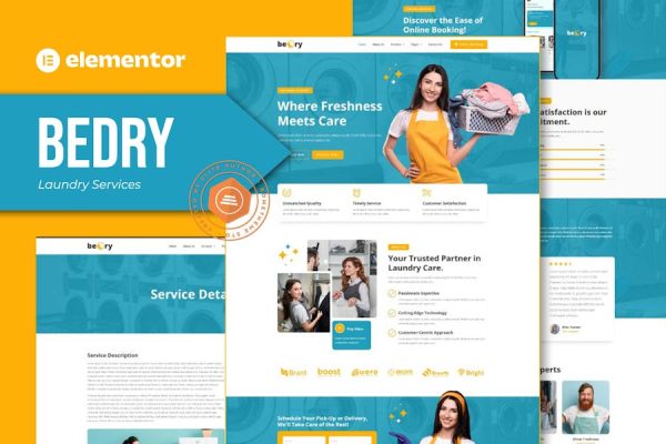 Bedry – Laundry Services Elementor Pro Template Kit