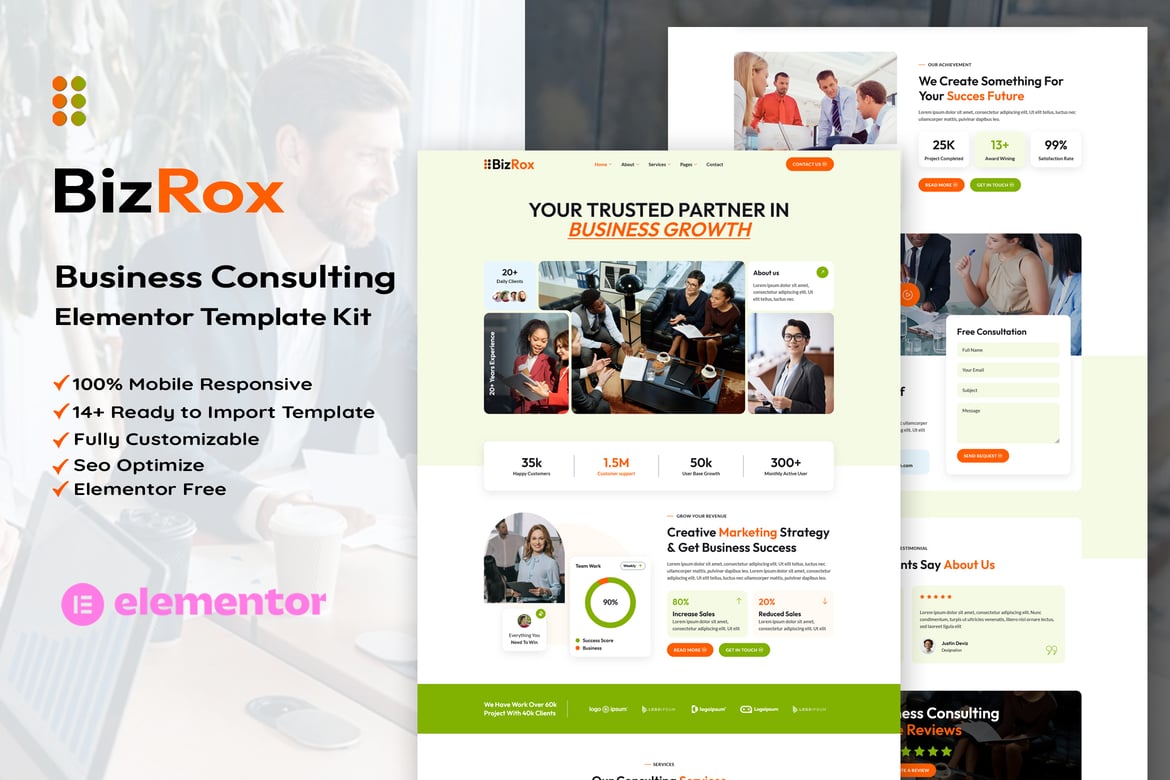 BizRox – Business Consulting Elementor Template Kit