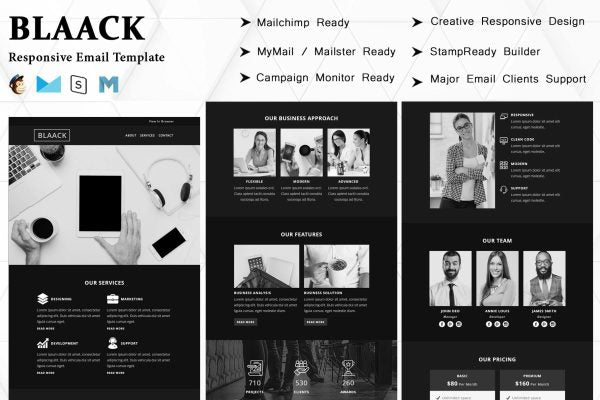 Blaack – Multipurpose Responsive Email Template Best marketing email template for your email campaign