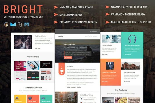 Bright – Multipurpose Responsive Email Template Best marketing email template to get more leads