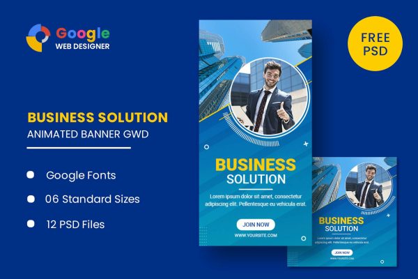 Business Solution Animated Banner GWD Business Solution Animated Banner GWD