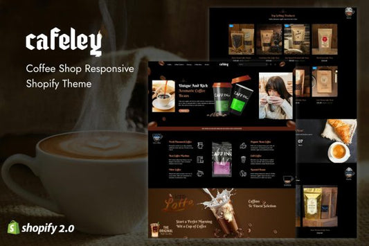 Cafeley - Coffee Shop Responsive Shopify Theme caffeine,cappuccino,espresso,brew,decaf,decoction,KAAPI shop,coffee bean, drink, iced coffee,Instant