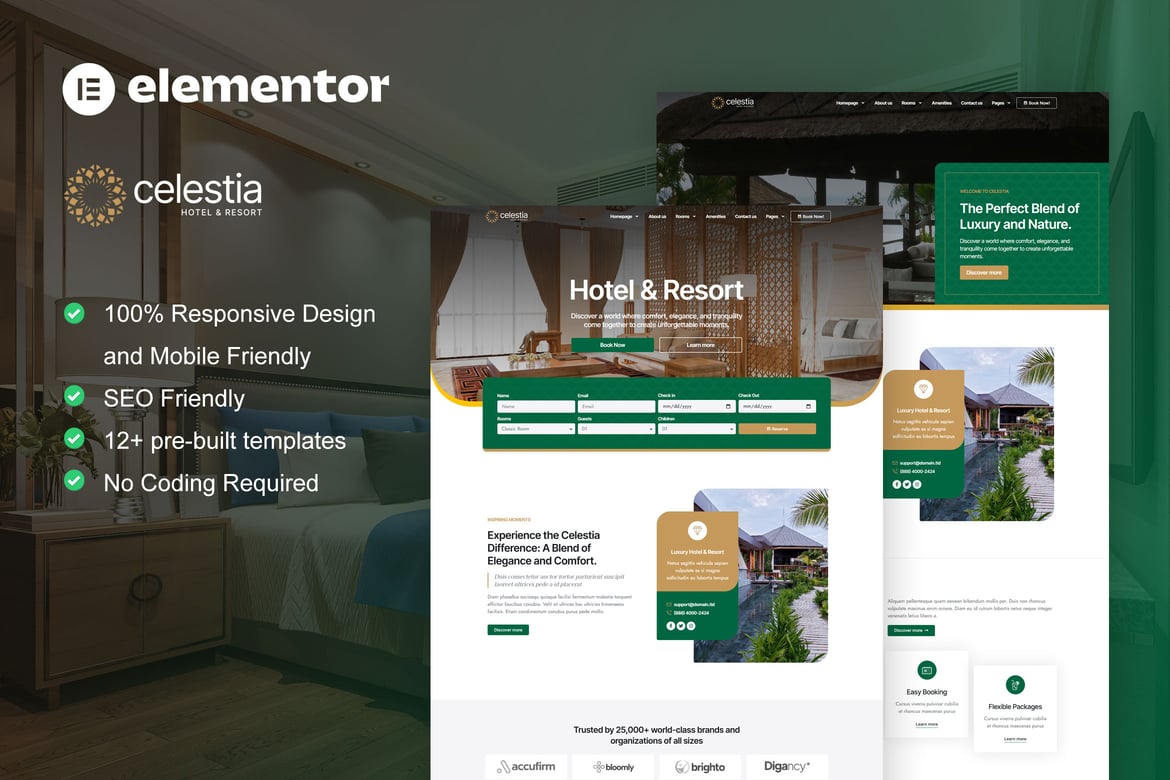 Calestia – Hotel & Resort Elementor Template Kit