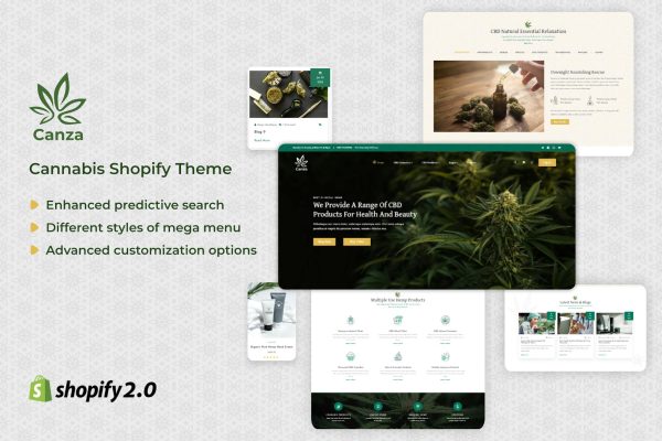 Canza - Medical Marijuana Shopify Theme Responsive, Multipurpose Medical Mirjana Supplies, Drugstore, Hospital Clinics Pharma Online Stores.