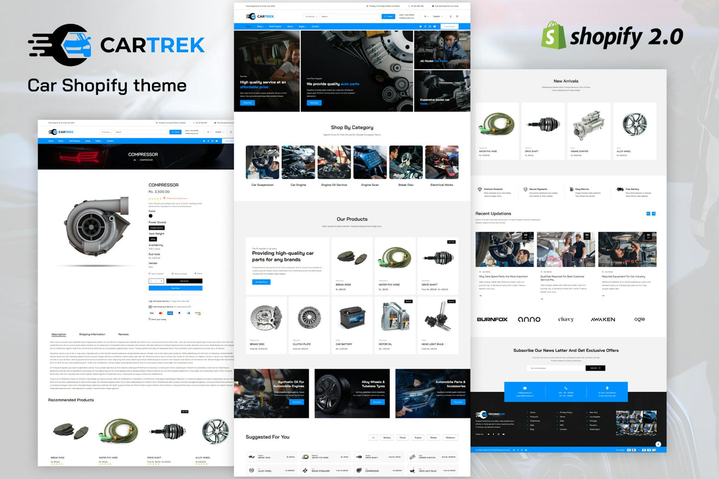 Car trek - Auto, Car Spare Parts Shopify Theme Car Business, Technology, Electronics Ecommerce store, 2.0 themes, Dropshipping, spare parts, Tools.