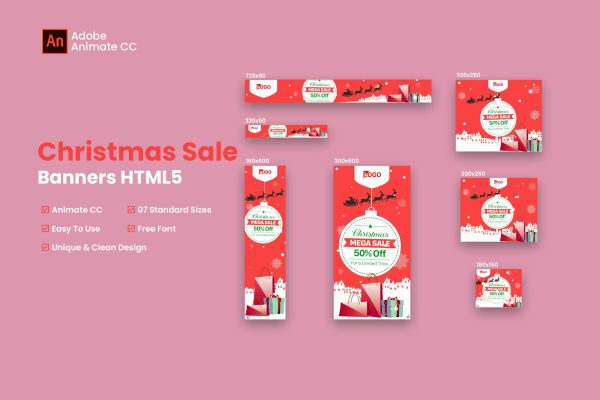 Christmas Shopping HTML 5 Banner Ad- Animate CC Christmas Shopping HTML 5 Banner Ad- Animate CC
