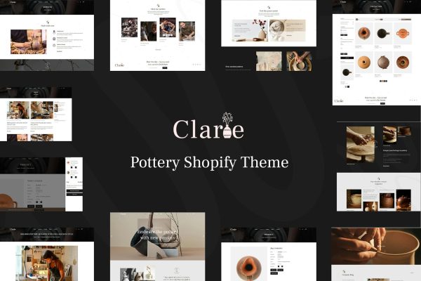 Clarie - Pottery, Crafts Handmade Shopify Theme Luxury Handmade Pots & Cermics Pottery Online Store. Clay Handicrafts & Art Materials & Gifts Shop.