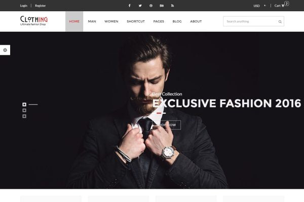 Clothing – eCommerce Fashion Template Clothing – eCommerce Fashion Template is a clean and elegant design.