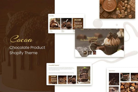 Cocoa - Chocolates Store Shopify Theme One Product Landing Page Shopify Theme. Ice Cream, Chocolate & Cookies, Cake Shop eCommerce Template
