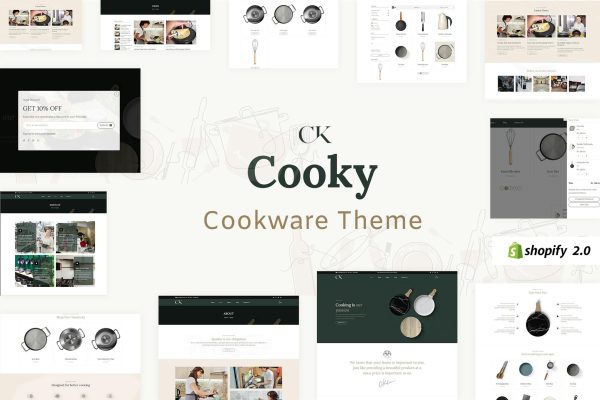 Cooky - Kitchen Tools & Furniture Shopify Theme Kitchen vessels, containers & Racks eCommerce Store. Home Appliances & Electronics Shopify Theme.