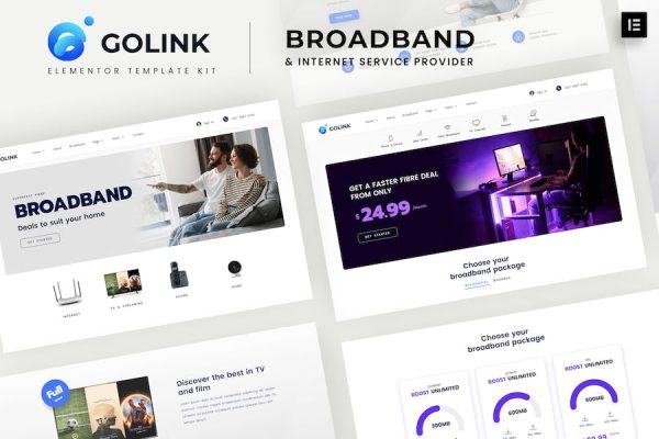 Golink – Broadband & Internet Service Provider Template Kit