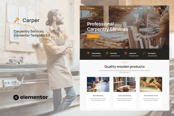 Carper – Carpenter & Craftman Elementor Template Kit