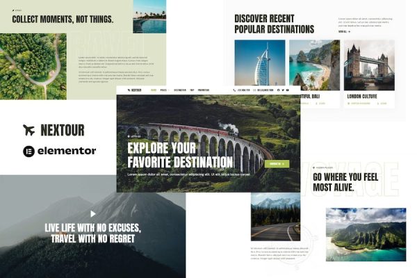 Nextour – Tour Guide & Travel Agency Elementor Template Kit