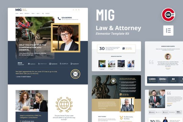 Mig – Law & Attorney Elementor Template Kit