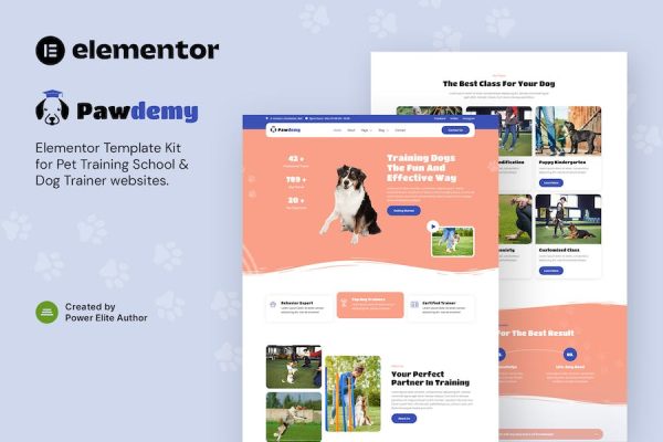 Pawdemy ? Pet Training Academy Elementor Template Kit