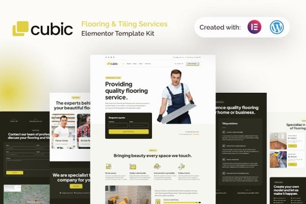Cubic – Flooring & Tiling Services Elementor Pro Template Kit