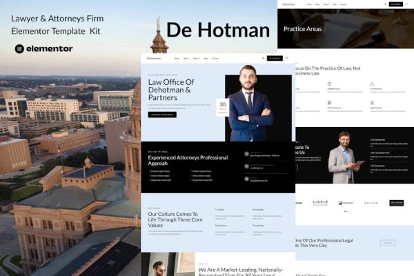 DeHotman – Laywer & Attorney Firm Elementor Template Kit