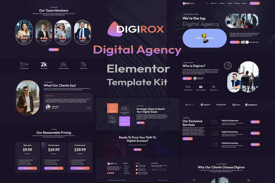 Digirox – Digital Agency Elementor Template Kit