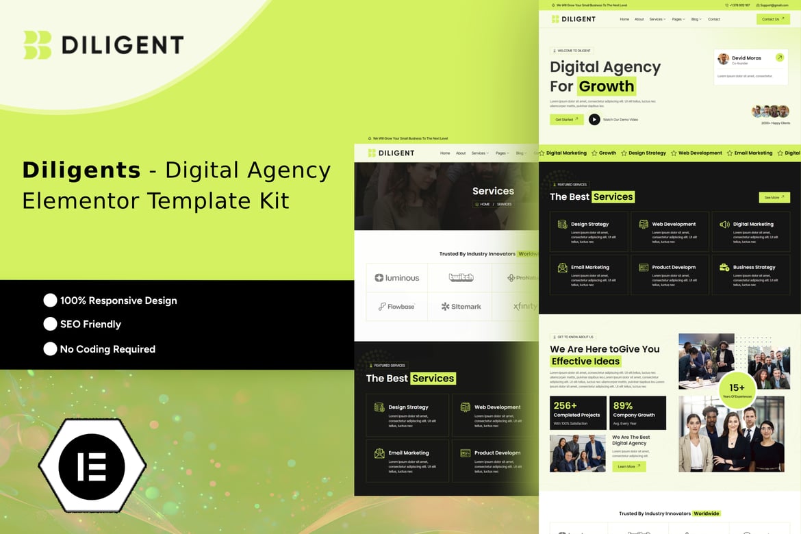 Diligent – Creative Agency & Portfolio Elementor Template Kit