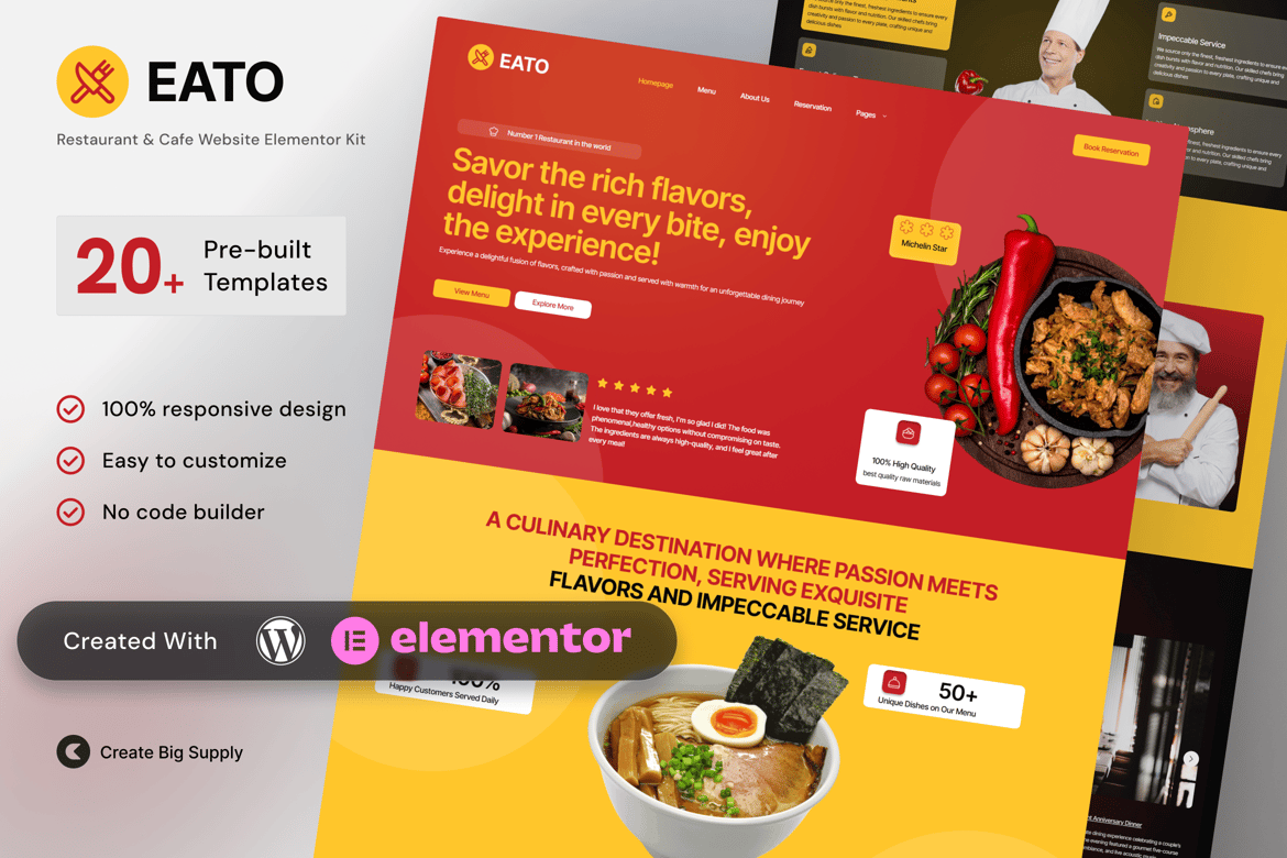 Eato – Restaurant & Cafe Elementor Template Kit
