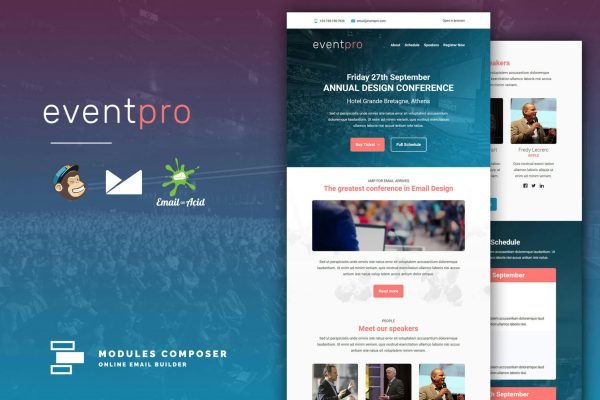 EventPro – Event / Conference Responsive Email Responsive Email Template for event and conferences