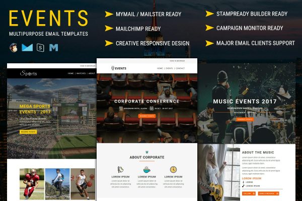 EVENTS – Multipurpose Responsive Email Templates Best & Creative email templates to get more leads