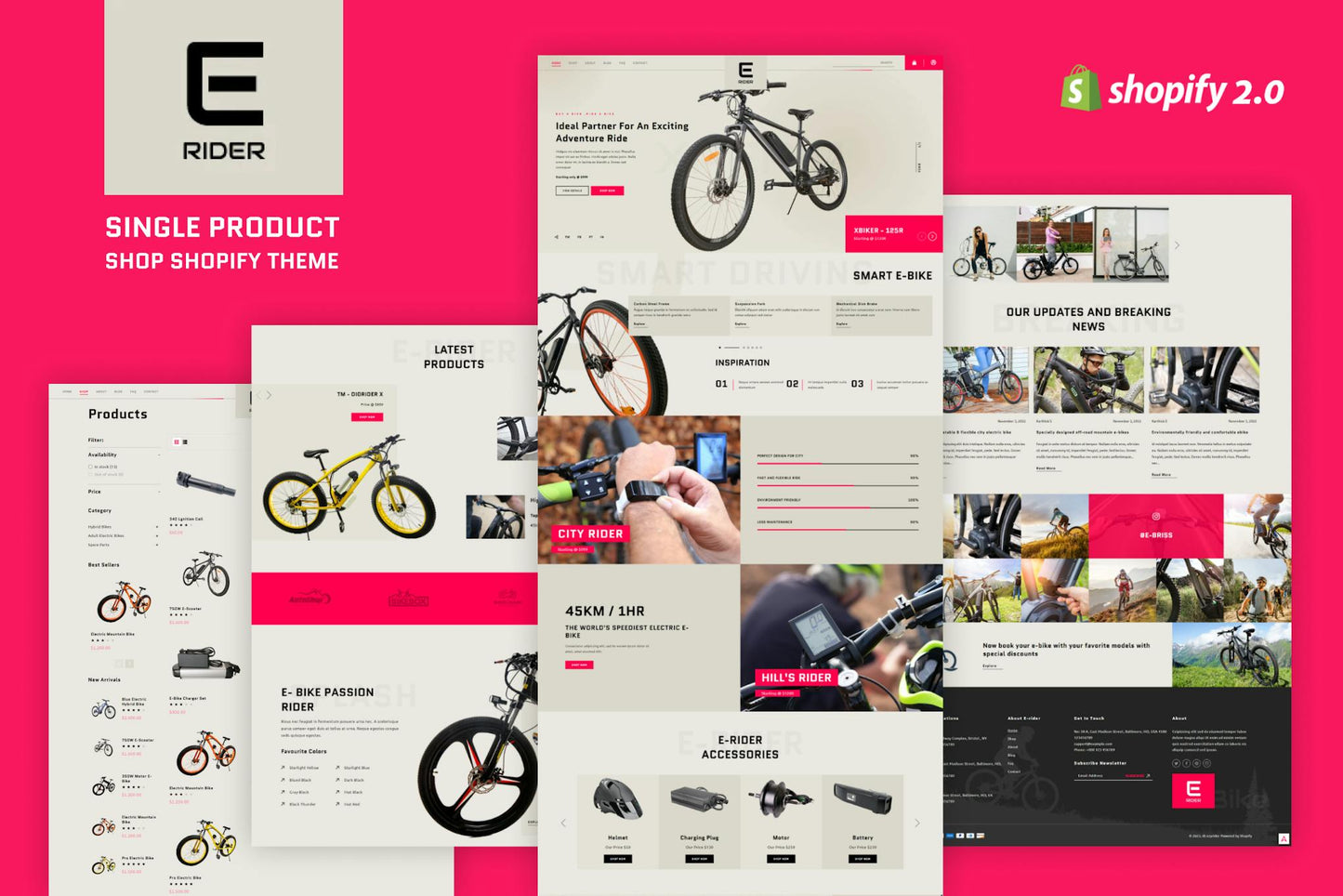 Ezyrider - Single Product Shop Shopify Theme Bike, Bicycle or Motor Bike and Single Product Shopify Store template, Sectioned Shopify 2.0.