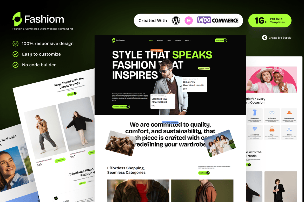 Fashiom – Fashion E-Commerce Store Elementor Template Kit
